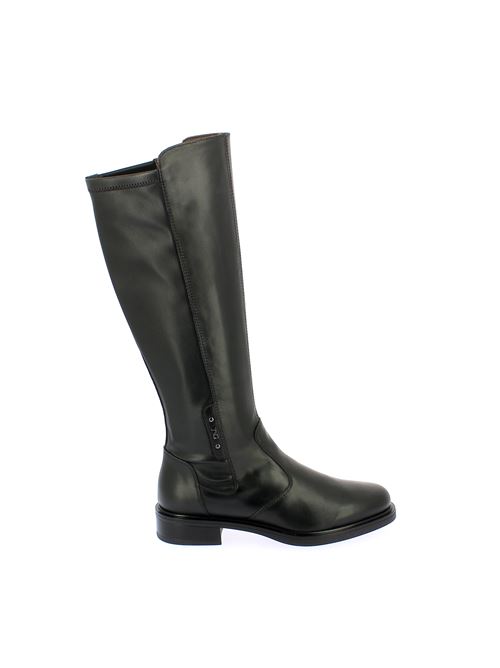 stivale da donna in pelle liscia nera con zip e parte posteriore elasticizzata NERO GIARDINI | I308812D100